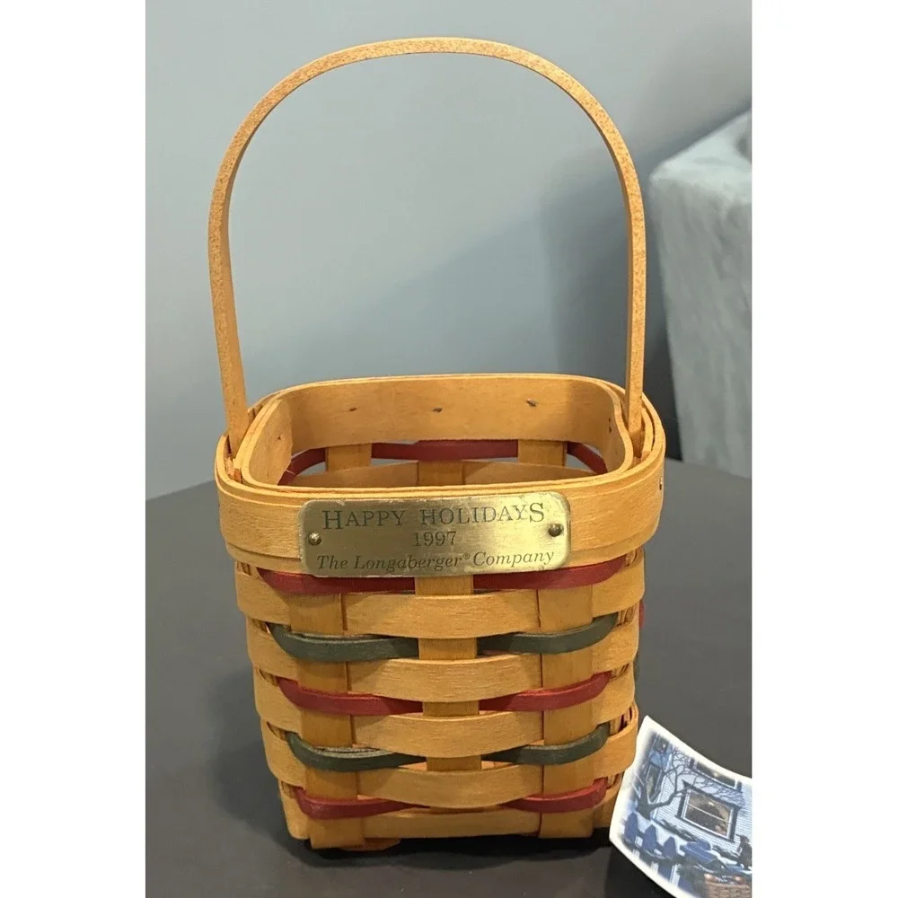 Vtg Longaberger Happy Holiday 1997 Basket Very Rare Signed Small Basket